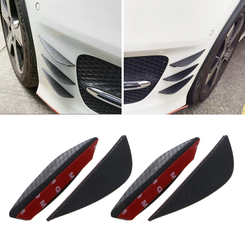4PCS Universal Fit Front Bumper Lip Splitter Fins Body Spoiler Pro Vehicle Spoiler Wing Auto Replacement Reduce Force