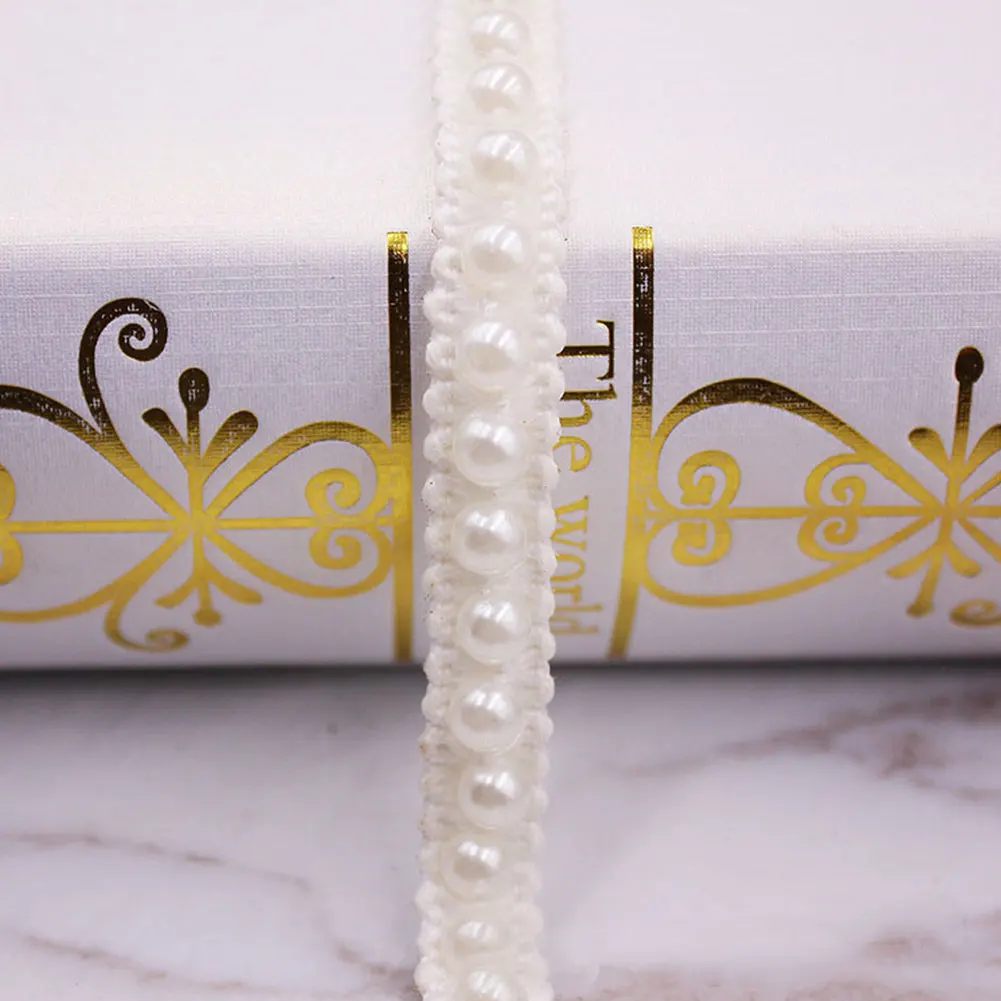 10yards/lot Decoration Edge Tape Dress Headdress Lace Trim Clothes Ribbon Fabric Pearl Beaded Home Sewing Garment Materials DIY | Дом и сад