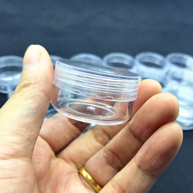 50 قطعة التجميل حاويات واضح فارغة 5 جرام البلاستيك وعاء الجرار