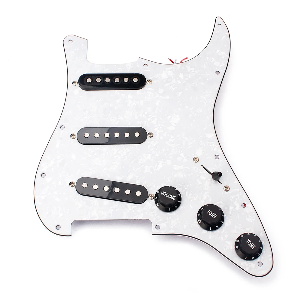 3 слоя загружено Встроенный кабель одновитковая катушка SSS белая жемчужная Накладка для гитары Alnico V набор для Fender Stratocaster электрогитара Strat