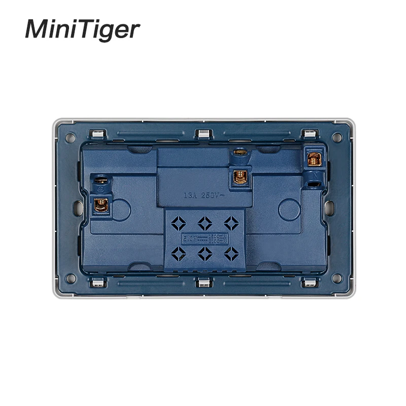 Двойная универсальная настенная розетка Minitiger с 5 отверстиями неоновым выходом а