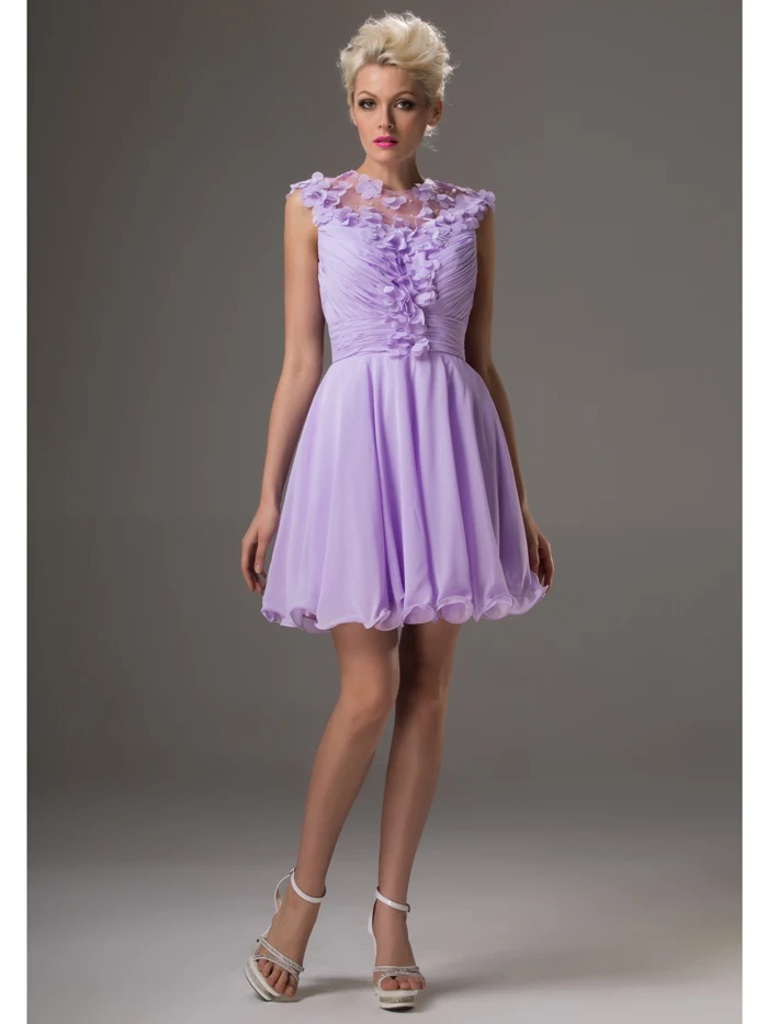 2016 Custom Made Cheap Women Short Prom font b Dresses b font Lilac A line Sleeveless