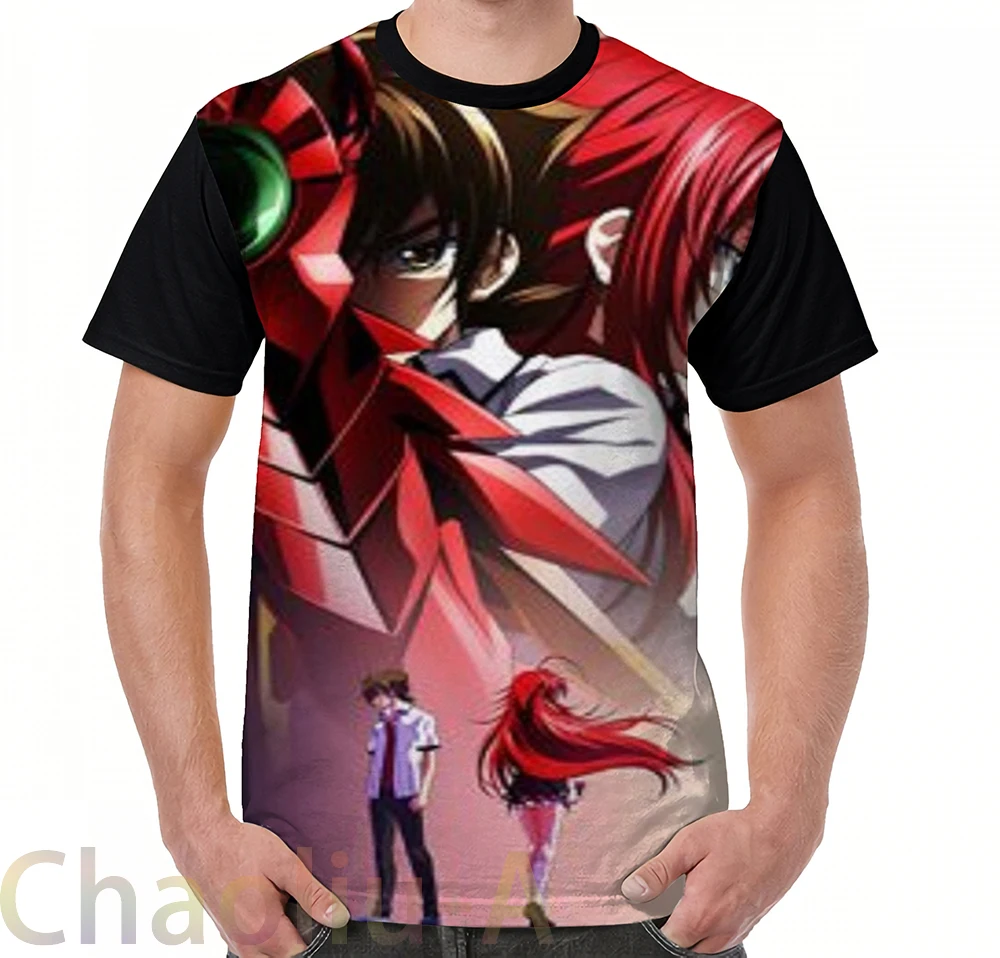 

High school DXD T-Shirt men funny printed t shirt women tops tees Short Sleeve Casual tshirts