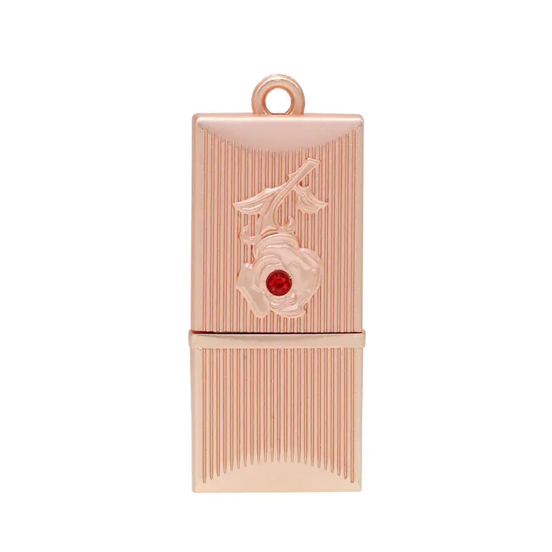 Rose Gold Флеш-диск ультра мини USB флеш-накопитель USB 2,0 карта памяти 16 ГБ 32 ГБ флеш-накопитель 64 Гб 128 ГБ флеш-накопитель с кольцом для ключей - Цвет: Rose Gold
