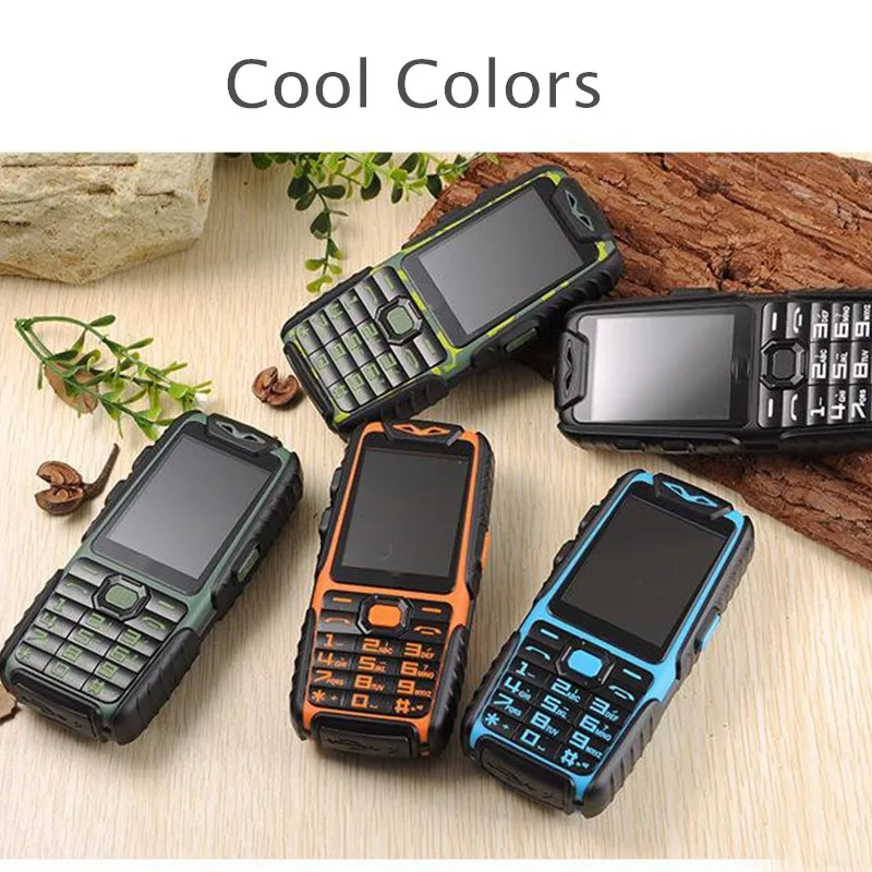 Guophone A6, мобильный телефон, водонепроницаемый, ударопрочный, две sim-карты, 2,4 дюйма, фонарик, внешний аккумулятор, долгий режим ожидания, 0,3 м, камера, мобильный телефон