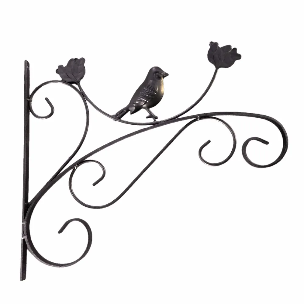 HIPSTEEN Iron Art Wall mounted Flower Hook Shelf Hanging Basket