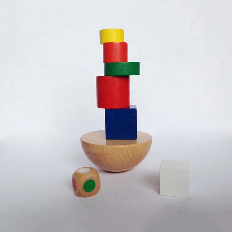 Дети ребенка для раннего развития геометрические полушарие балансные блоки деревянный блок ткани сумки набор игрушек для детей подарок