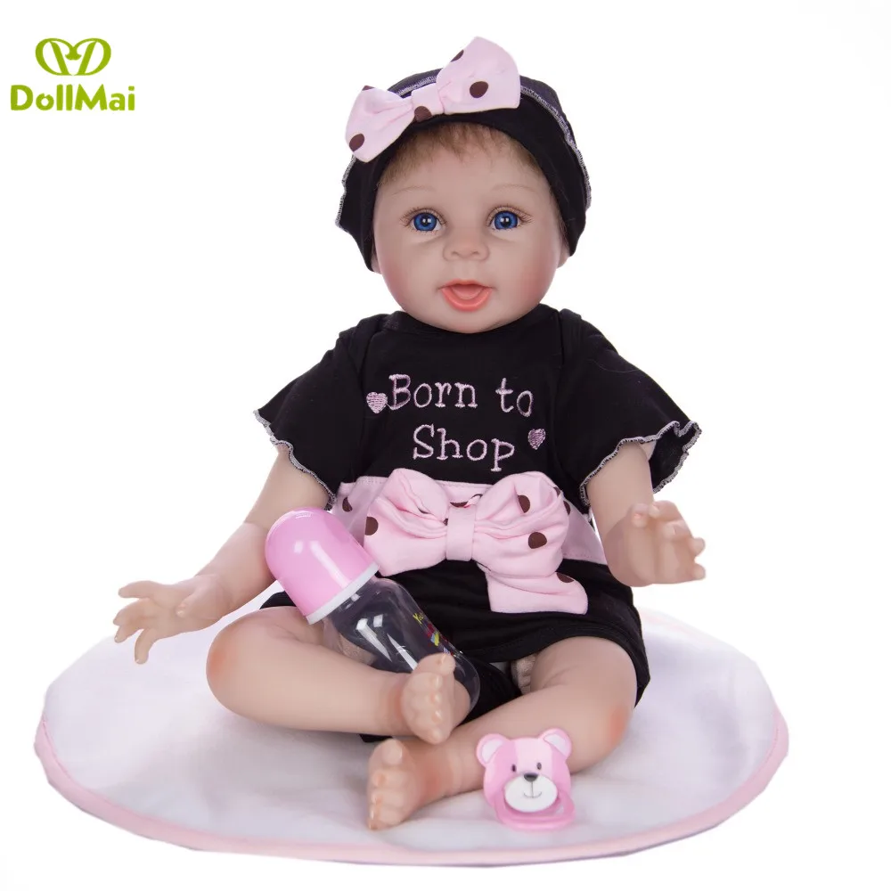22/" bebe Reborn Baby Girl Dolls Silicone Vinyl Lifelike Toys kid Gift Cute Hot