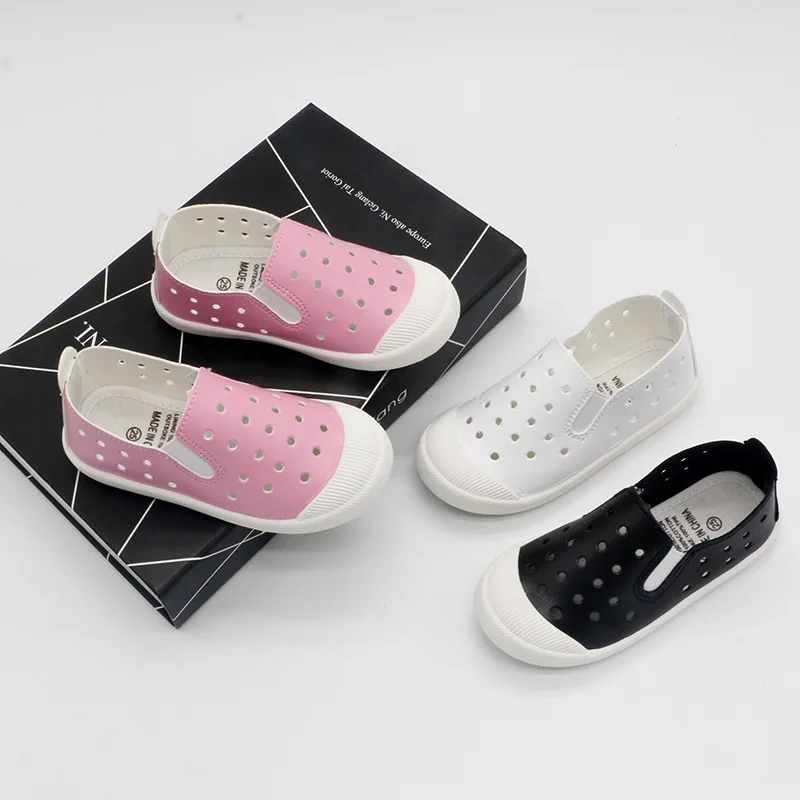 

2018 Spring summer boys girls white canvas shoes breathable children Solid Color Leather Shoe Toddler slipper cute baby shoes