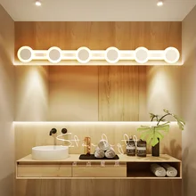 NEO, подчеркнув Вашу оригинальность светодиодный Ванная комната огни 40/60/80/100/120 см светодиодный зеркало спереди Настенные светильники для ванной комнаты Современная короткая Ванная комната зеркало с подсветкой led лампа
