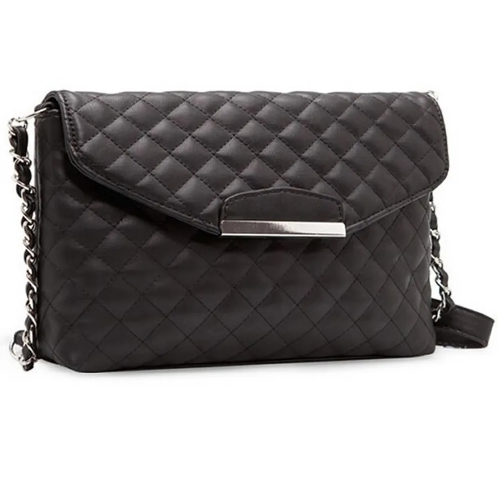 

2019 Hot Sale Evening bag Black White Women Leather Handbags Chain Shoulder Bag Plaid Women Messenger Bag Fashion Day Clutches