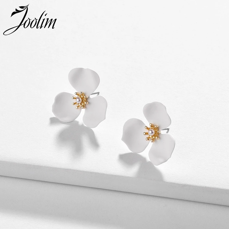 

Joolim Jewelry Wholesale/Black White Pink Flower Stud Earring Spring & Summer Earring