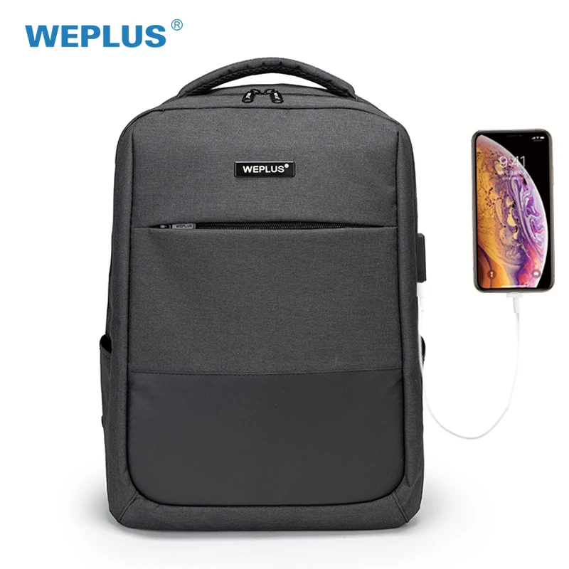 WEPLUS Sac À Dos 15.6 pouces sac à dos pour ordinateur portable USB De Charge décontracté Style Sac Étanche homme femme Anti Voleur Multifonction Sac À Dos