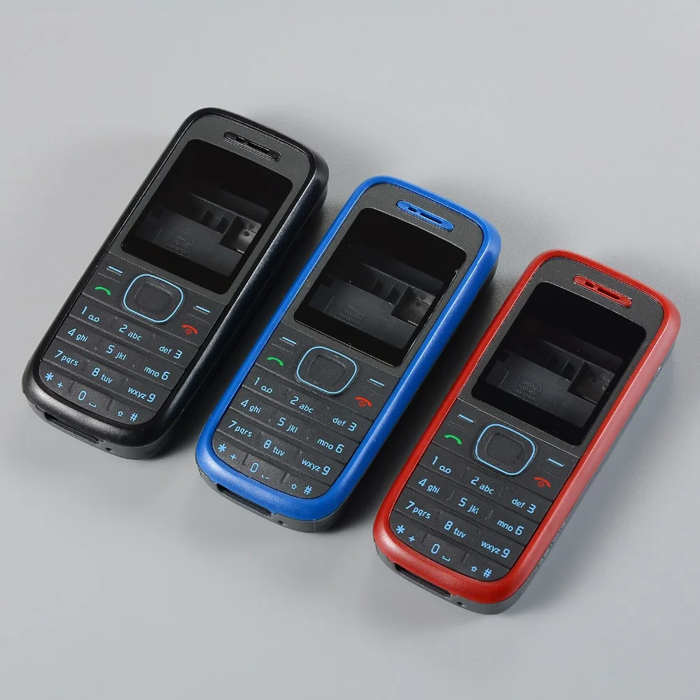 10 шт./чехол для Nokia 1208, английские клавиатуры, средняя рамка, корпус батареи, передняя рамка, Сменный Чехол для двери