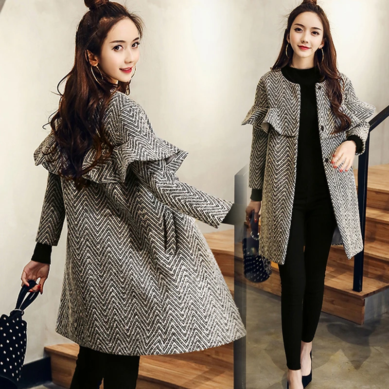 Newest Faux Suede Patchwork hooded Female Jacket winter Long wool parkas Chrismas lovely sweet Women Europe  Style Coat