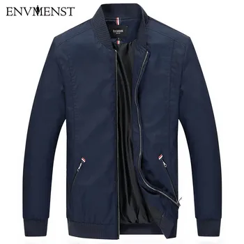 

Envmenst 2017 Men's Spring Autumn Zipper Jackets Windbreakers Fashion Jacket Stand Collar Casual Coat Men Clothes