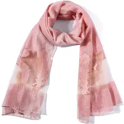 Шелковый шарф шаль Плюм Дизайн Плюм люрекс Обёрточная бумага Хиджаб Украл прозрачные мягкие длинные модные розовые подарок Мода