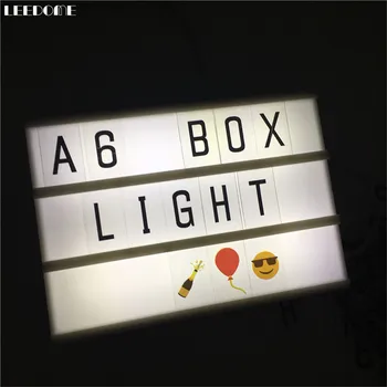 

Dropship A6 Size Combination Cinematic Light Box AA Battery USB Powered DIY Lightbox With Black Letters Cards As Kids Gift