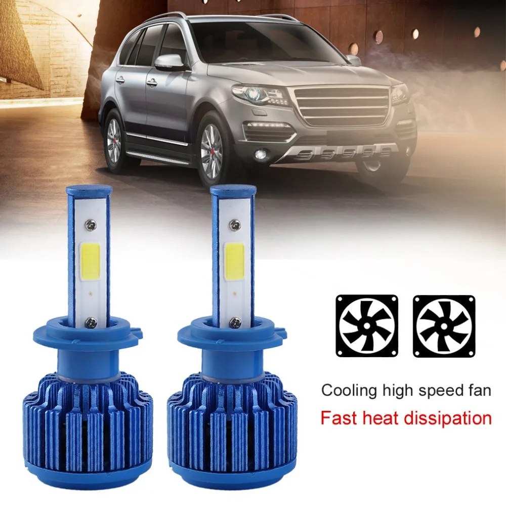 2pcs H7 COB High Power Highlighting Headlamps Auto LED Lighting System