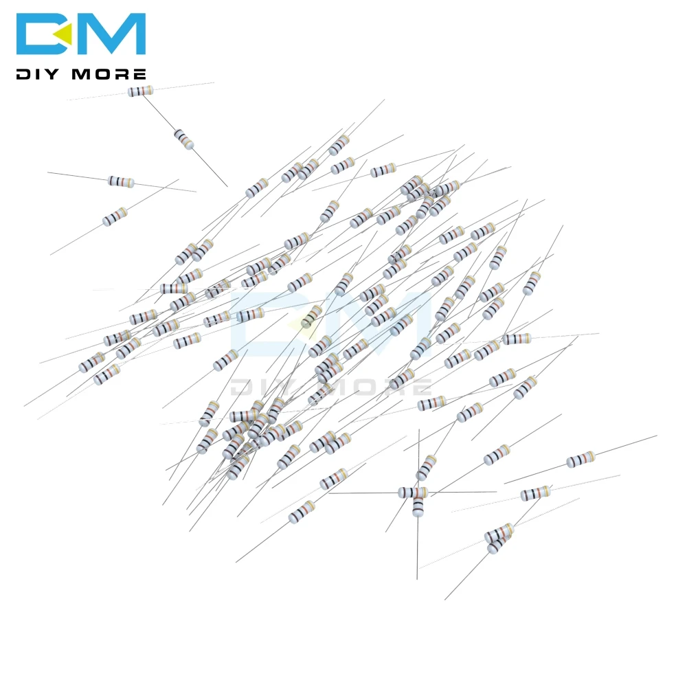 100 шт. Diymore металлический оксидный пленочный резистор 5% 1W 1R-1M Сопротивление ом+ 5%-5% Diy электронные 1K 2,2 K 4,7 K 5,1 K 6,8 K 10K 15K 22K