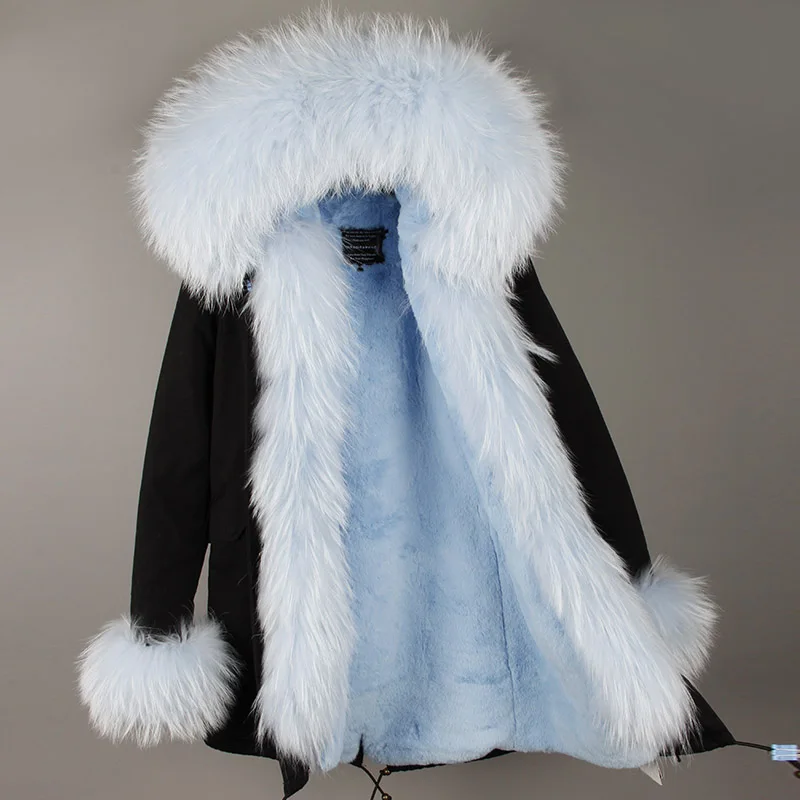 Брендовая зимняя куртка, Женское пальто с натуральным мехом, длинное, большое, с натуральным отстегивающимся воротником из меха енота, толстая, теплая, с меховой подкладкой, парка, верхняя одежда