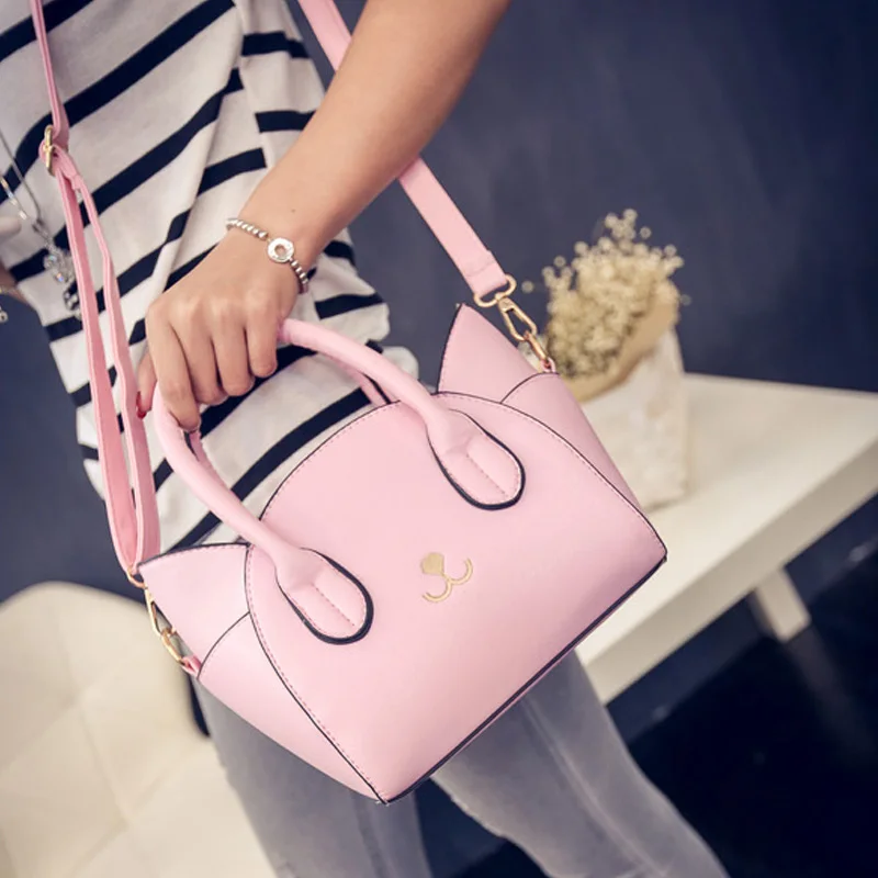 Women Handbags PU Leather Cute Kitty Female Shoulder Bags Fashion Large Cat Pattern Messenger Bag Ladies Sac A Main Bolsa SS0350 (5)