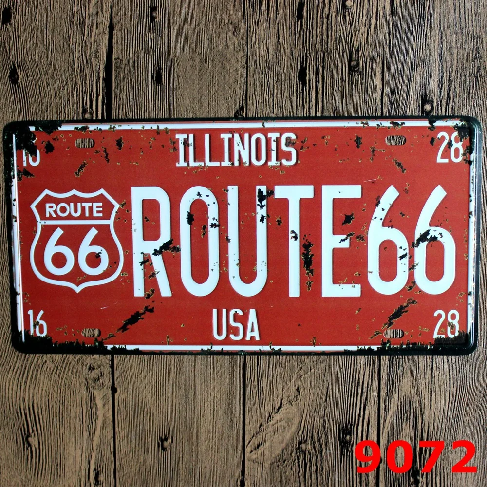 15x30 cm vintage license plates USA america ILLINOIS Route