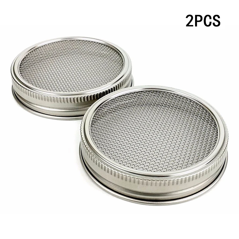 2pcs Stainless Strainer Sprouting Lids Kit for Wide Mouth Mason Canning