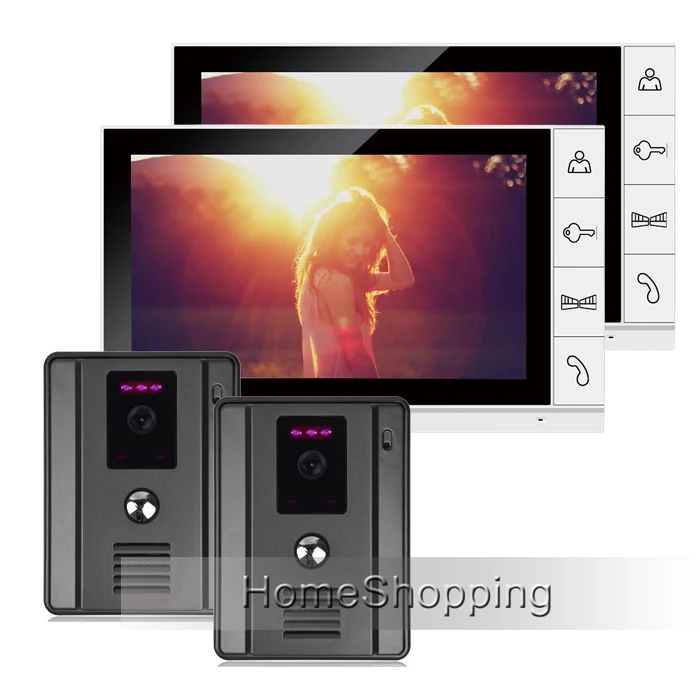 

MILEVIEW Home Security Wired 9" TFT Video Door Phone Intercom + 2 White Screens + 2 Night Vision Doorbell Camera Free Shipping