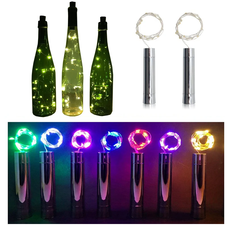BEIAIDI 2M 20 Wine Bottle Stopper LED String Light Copper Wire Starry