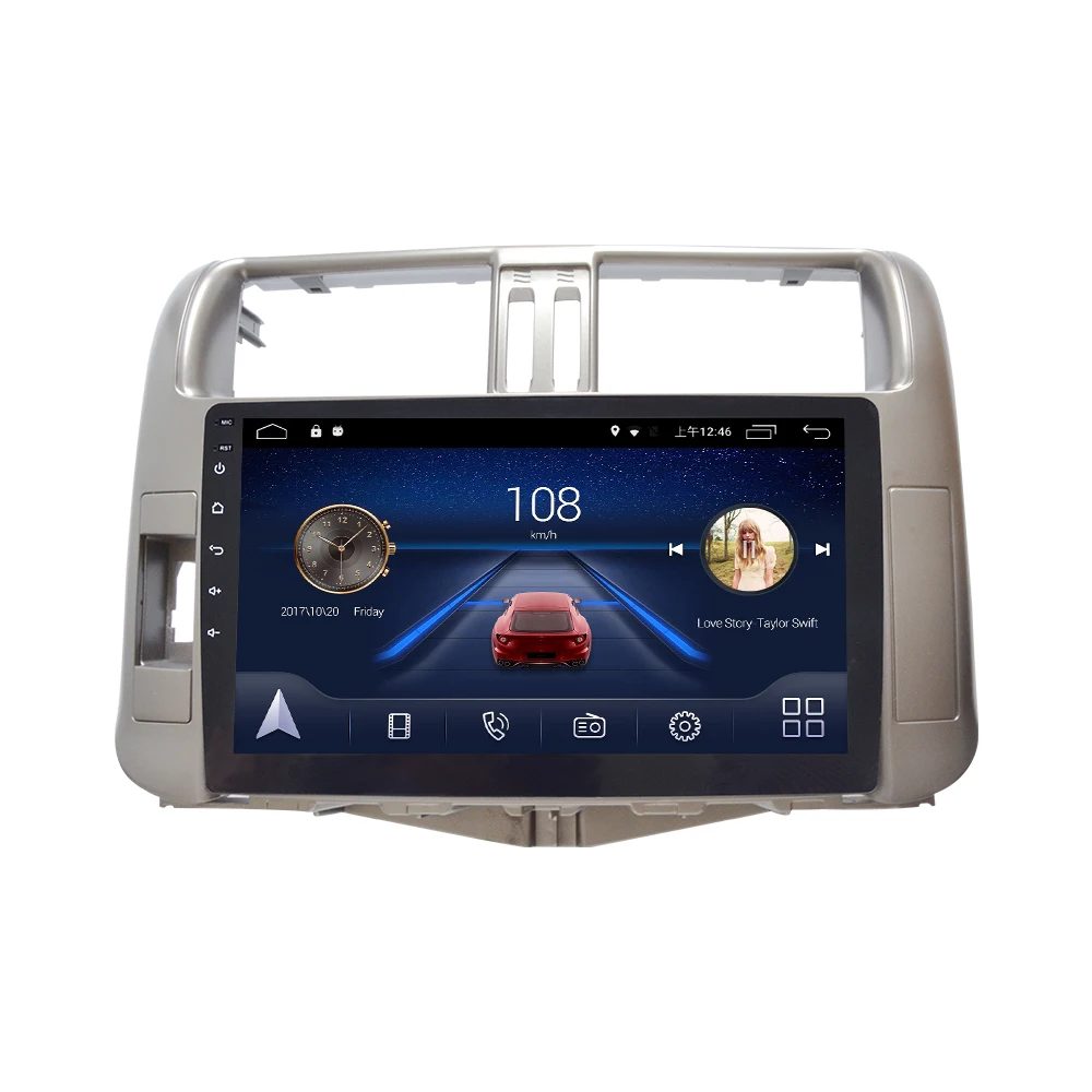 Discount 4G Lte Android 9.0 Car multimedia navigation system GPS player For Toyota prado land crusier 2010-2013 years IPS screen Radio 1