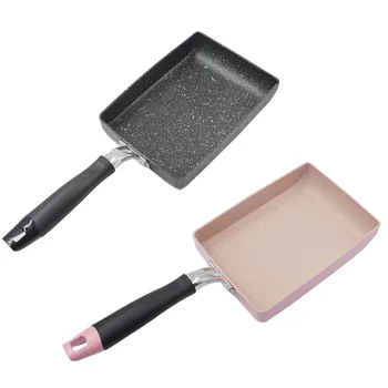 

2018 Burning Pan Frying Omelet Fried Eggs Square Pan Aluminum Non-Stick Frying Pan Two Colors Available Cookware 8