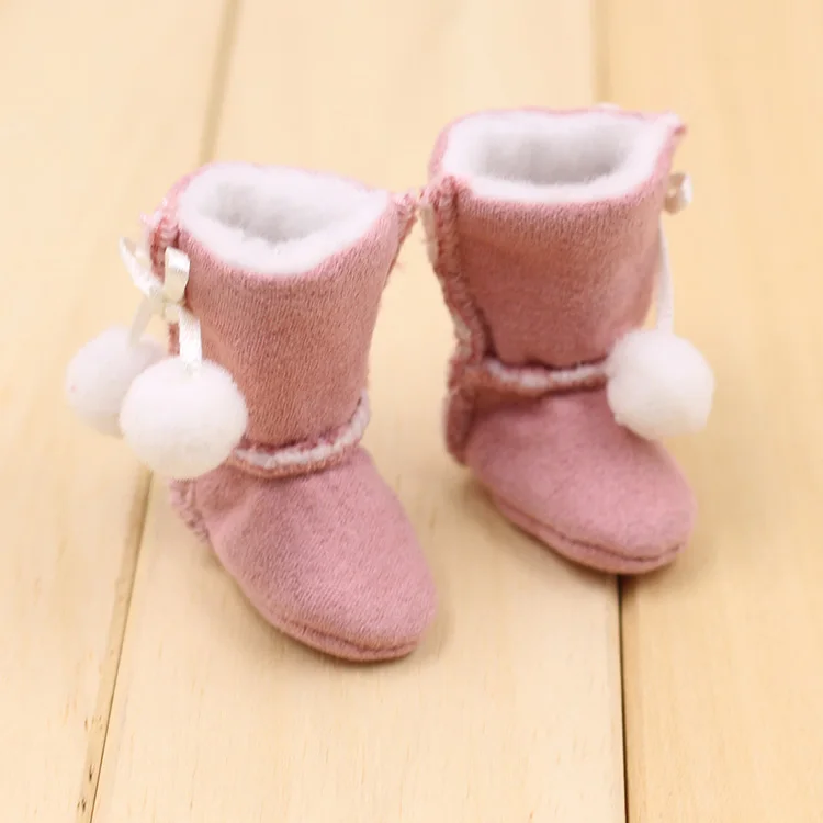 Ледяной DBS Blyth Кукла Зимние сапоги красочные розовый красный желтый лук Плюшевые