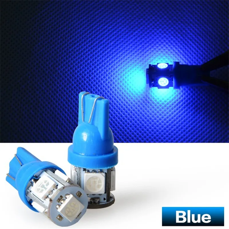 2PCS Wholesale Auto Led Lights T10 5SMD 5050 Auto Led Lights T10 Led Car Lights 5smd  Xenon LED Side Light Wedge Bulb08