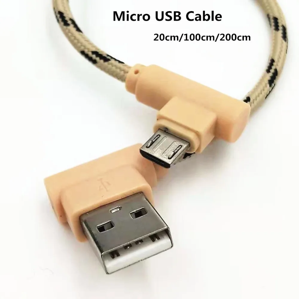 

90 Degree Micro USB Cable Nylon Braided Fast Charge Data Line For Power bank Xiaomi Redmi Note 5 Plus 6 pro 6A 5A 4A 4X A2 Lite