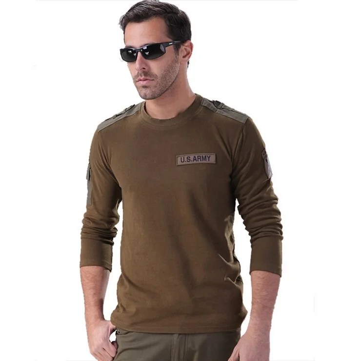 Men Leisure US Army Long Sleeve T Shirt Men Tactical T Shirt Cotton Army Combat T Shirt M XXXL 