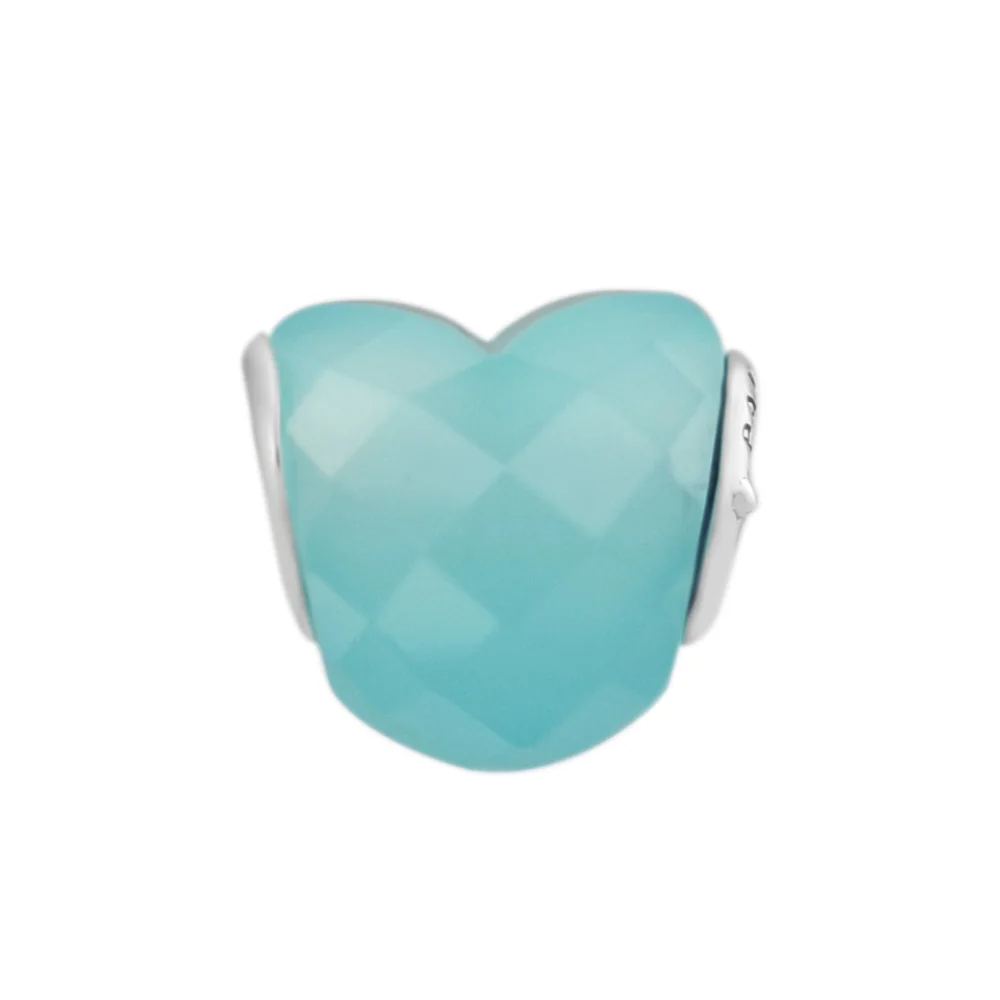 

Pandulaso Shape of Love Blue Heart Murano Glass Beads for Jewelry Making New Women Summer Silver 925 Jewelry Fit DIY Bracelets