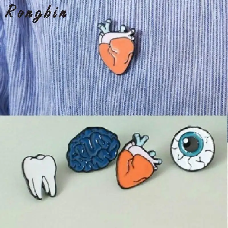 

Women Eye Heart Brain Human Organs Brooch Collar Pin Jewelry Accessories Christmas Gift broches para as mulheres pins
