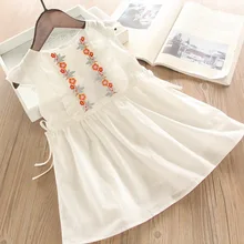 Летние Детские платья с вышивкой; Одежда для девочек;