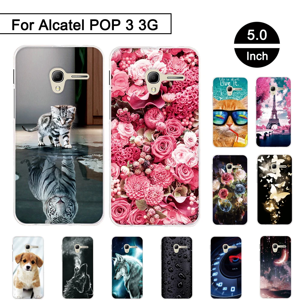 

For Alcatel One Touch Pop 3 5.0'' Case Soft Silicone Fundas bumper For Alcatel Pop 3 3G 5.0" 5015 5015D 5065A 5016A Phone Cases