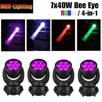

7x40w bee eye Flightcase Pack 7x40W 4IN1 Led Moving Head Light Zoom Stage or carton