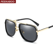 Peekaboo, поляризованные солнцезащитные очки для вождения, мужские с коробкой, брендовые, Роскошные, черные, мужские, квадратные оттенки, мужские, зеркальные