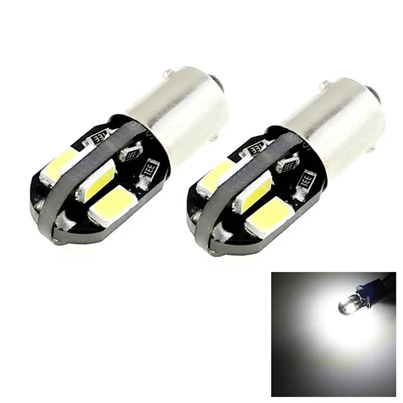 

2Pcs BAX9S H6W Led Light Bulb Car Side Maker Reading Light License Plate Lamp 2W 8 SMD 5730 White Lights Bulbs DC 12V
