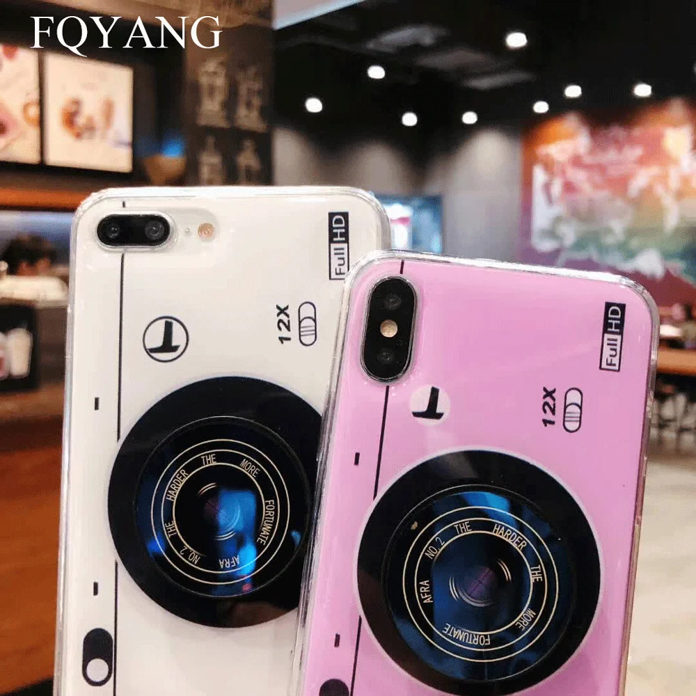 FQYANG 3D старинная камера Чехол для iPhone X XS Max чехол IPhone8 7 6 6S Plus Силиконовая задняя