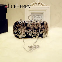 Модный винтажный цветочный клатч, женская свадебная сумочка, вечерние сумки, сумка на плечо с цепочкой и бисером