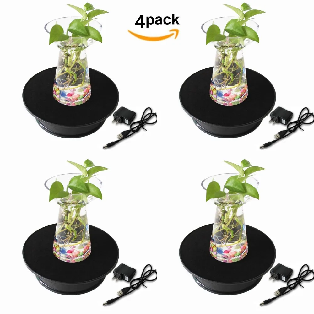 

(4 pieces/lot) 100% Velvet Top Electric Motorized Rotating Display Turntable for Model Jewelry Hobby Collectible Home