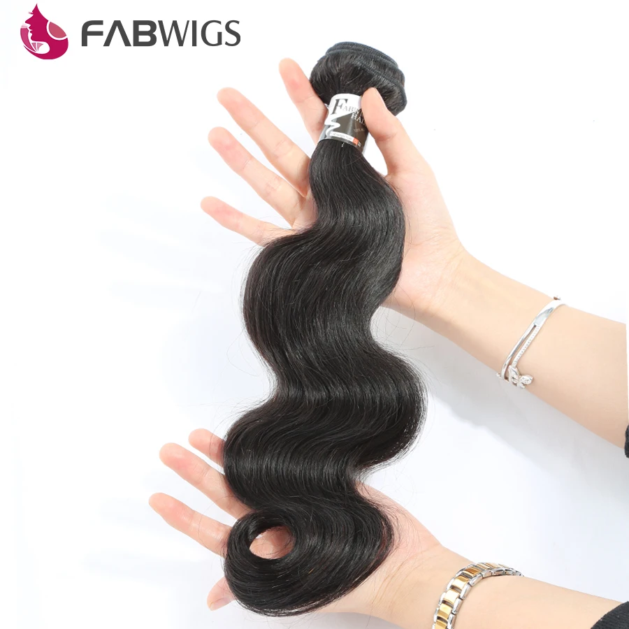 Fabwigs бразильского Средства ухода за кожей волна волос, плетение Связки 100% remy Пряди человеческих волос для наращивания натуральный Цвет