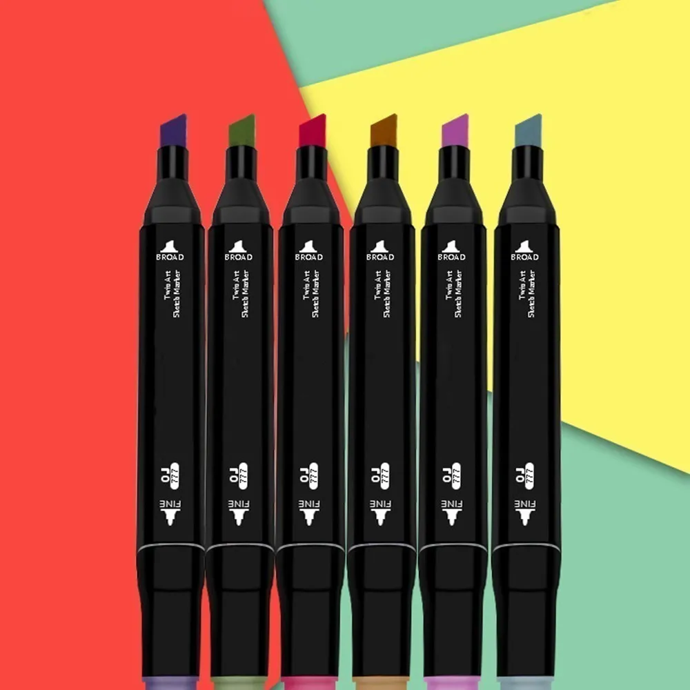 

Creative Three generations of pen set double head alcohol oily 60 and 80 color marker NEW