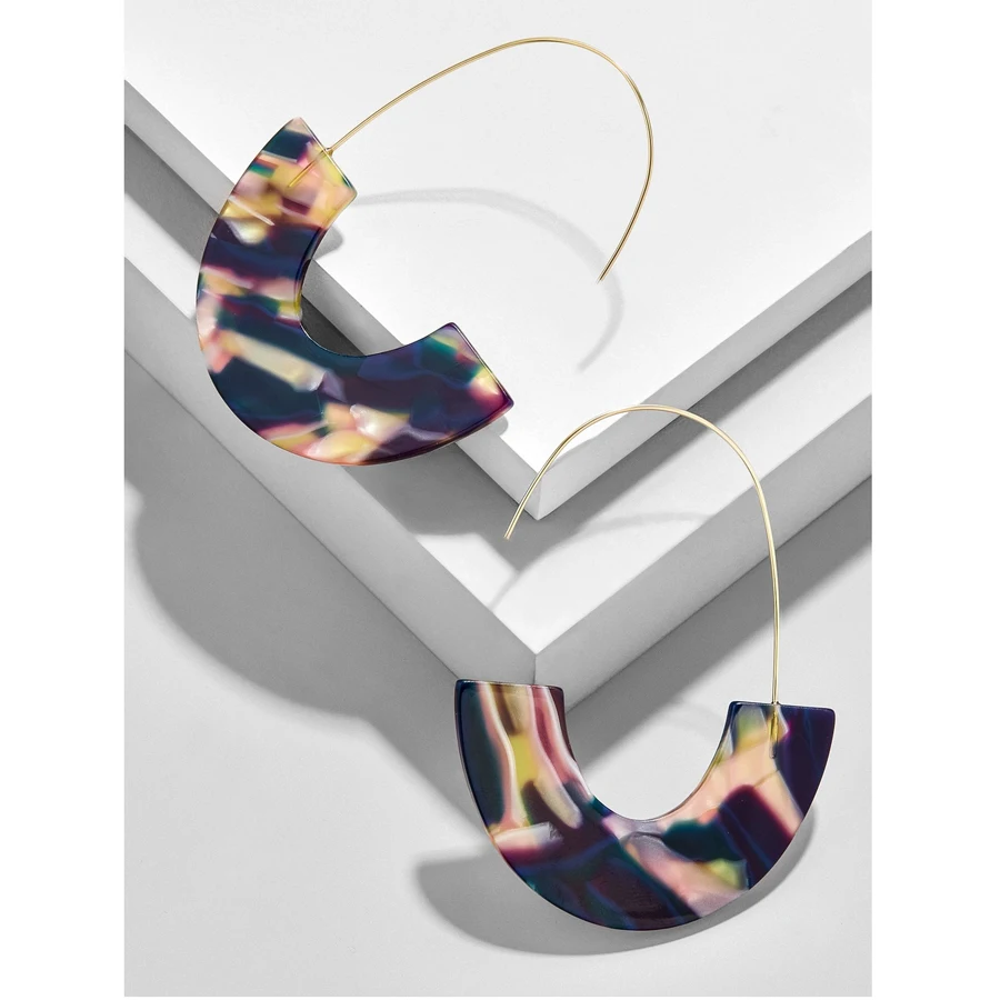 

LUNA CHIAO 2019 Fashion Bijoux Brinco Boho Leopard Grain Tortoise Shell Big Hook Acrylic Earrings Drop Earring