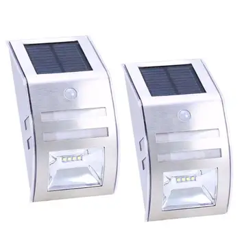 

2x LED stainless steel solar Induction wall lamp solar body induction wall
